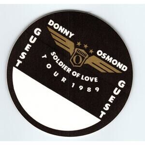 Donny Osmond Soldier Of Love Backstage Pass 1989 Pop Rock Music Vintage Original